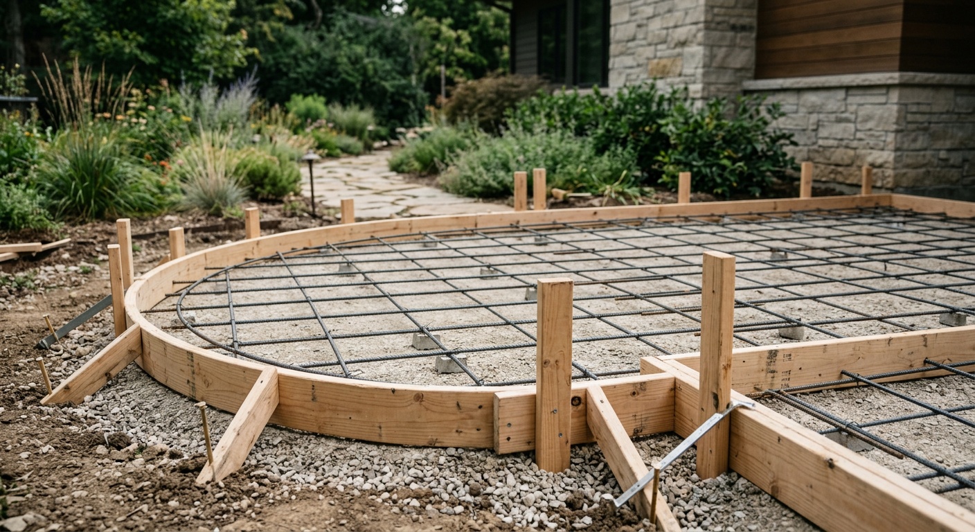 Concrete patio construction